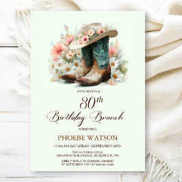 30års födelsedag Cowgirl Boots Birthday Brunch Inbjudningar