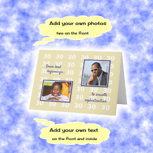 30års födelsedag dina foton och din text kort