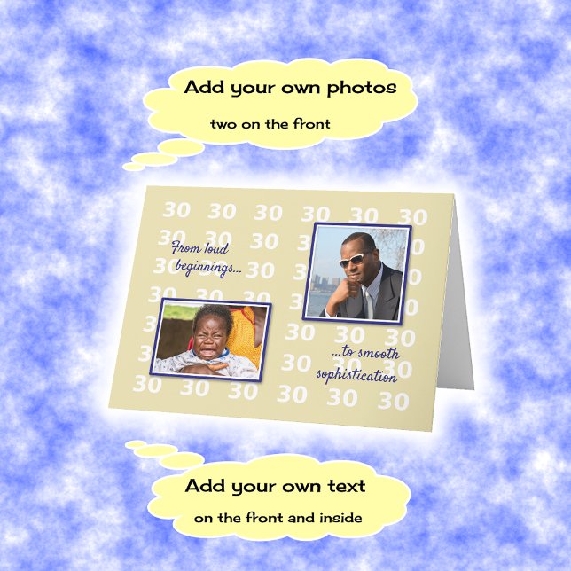 30års födelsedag dina foton och din text kort (Skapare uppladdad)