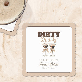 30års födelsedag Dirty Thirty Espresso Martini Par Underlägg Papper