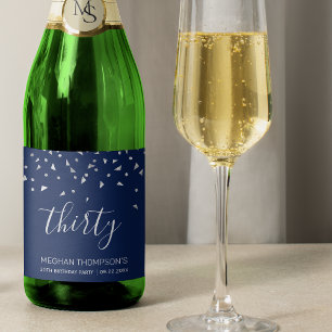 30års födelsedag Elegant: Blått Silver-konfetti