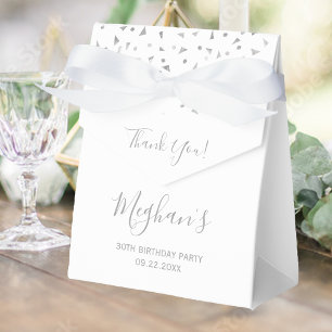 30års födelsedag Elegant Silver Konfetti White Presentaskar