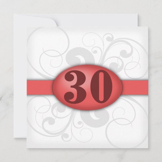 30års födelsedag eller årsdag kort (Framsida)