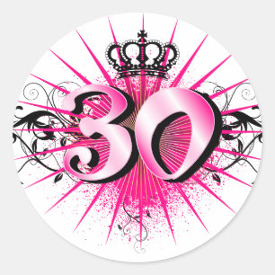 30års födelsedag eller årsdag runt klistermärke