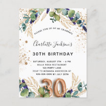 30års födelsedag eucalyptus greenery glitter elega