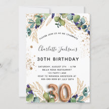 30års födelsedag eucalyptus greenery glitter elega