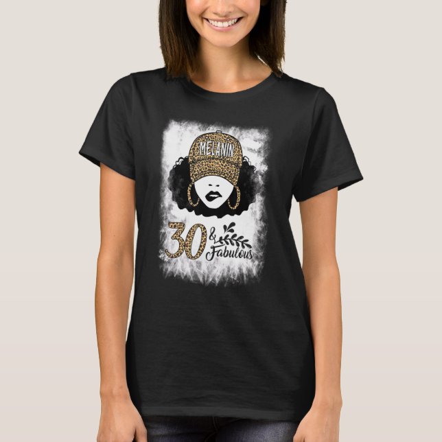 30års födelsedag Fabulous Melanin Leopard 30 år ga T Shirt (Framsida)