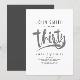 30års födelsedag Firande, Modern, Masculine Inbjudningar