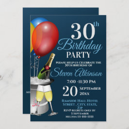 30års födelsedag Firande-mousserande Vin Party Inbjudningar