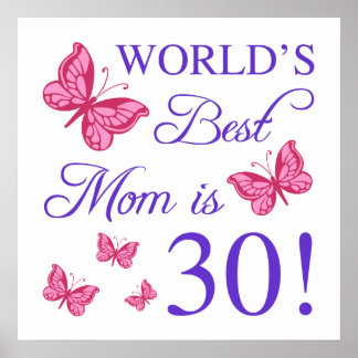 30års födelsedag för Mamma Poster