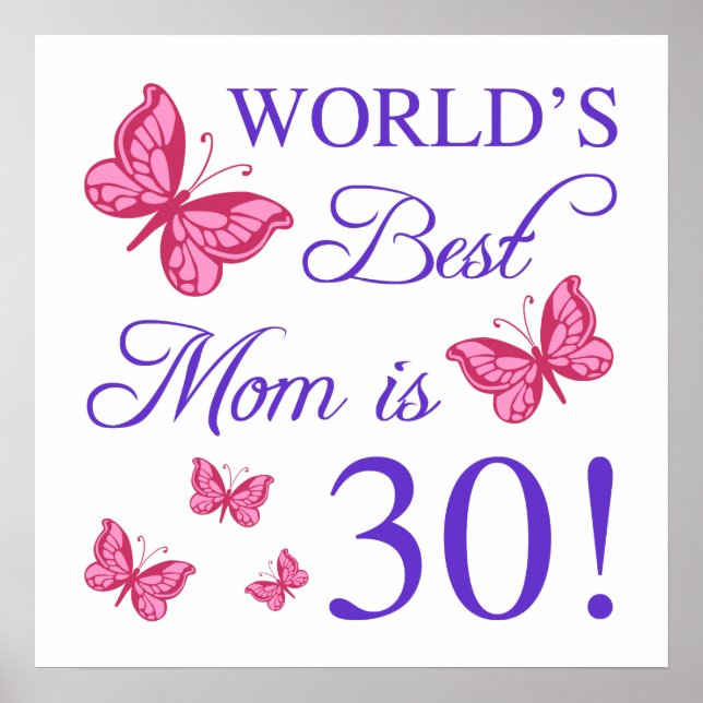 30års födelsedag för Mamma Poster (Framsidan)