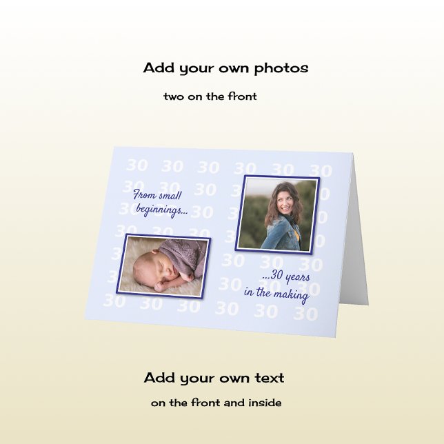 30års födelsedag foton och text kort (Skapare uppladdad)