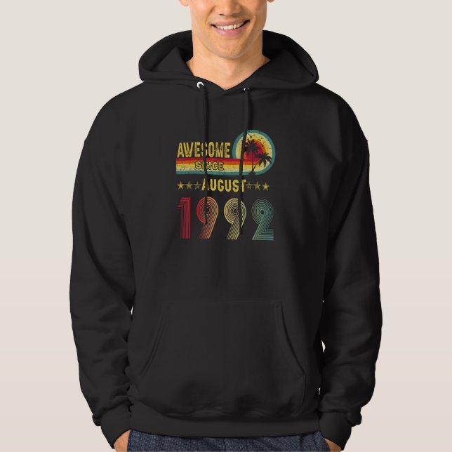 30års födelsedag Gift Fantastisk sedan augusti 199 Hoodie (Framsida)