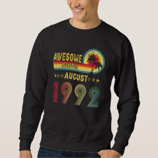 30års födelsedag Gift Fantastisk sedan augusti 199 Lång Ärmad Tröja