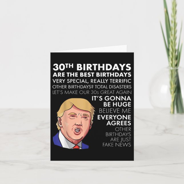 30års födelsedag Gift Funny Trump Quote Shirt För  Kort (Framsida)