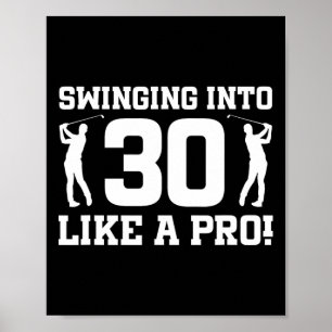 30års födelsedag Golf 30 år gammal Golf Player-föd Poster