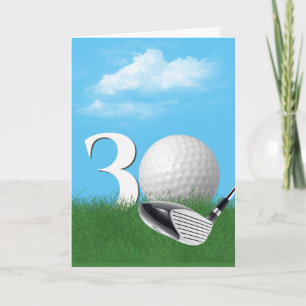 30års födelsedag Golf Boll i gräs Kort