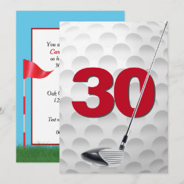 30års födelsedag Golf Temaparty Inbjudningar