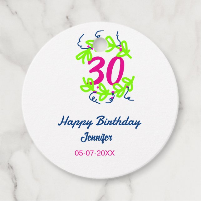30års födelsedag grönt blåvitling Utandning namn d Gåvor Etiketter (Framsida)
