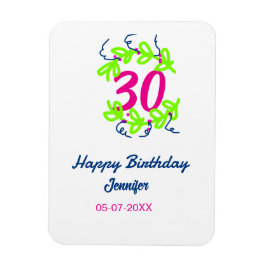 30års födelsedag grönt blåvitling Utandning namn d Magnet