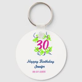30års födelsedag grönt blåvitling Utandning namn d Nyckelring
