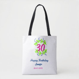 30års födelsedag grönt blåvitling Utandning namn d Tygkasse