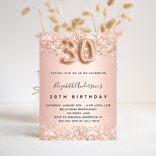 30års födelsedag guld, eleganten glitter inbjudningar