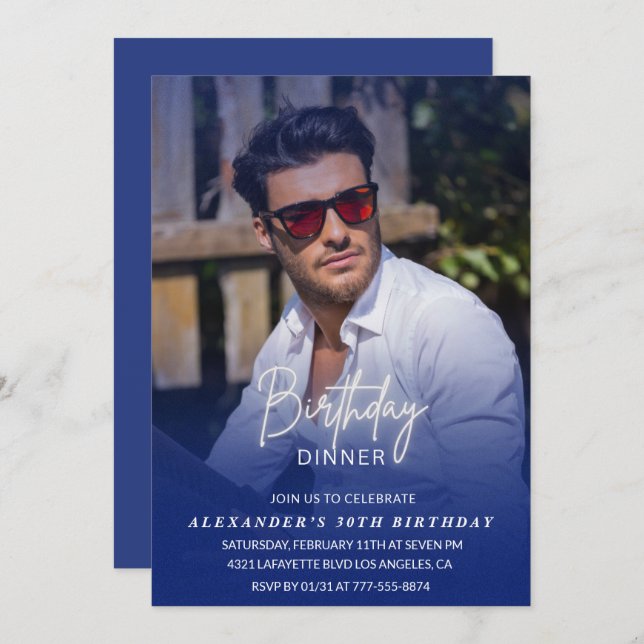 30års födelsedag inbjudan Birthday Foto Manar (Fram/baksida)