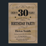 30års födelsedag inbjudan Rustic Wood<br><div class="desc">Inbjudan till 30års födelsedag. Typografi. Skål till 30 år. Rustic Wood-bakgrund. Vuxen födelsedag. Manliga Manar eller Kvinnor födelsedag. Barnpojke eller Dam Tonåring tonårsdagen Inbjudan. 13:e 15:e 16:e 18:e 20:e 30:e 40:e 60:e 70:e 80:e 90:e 100:e. Vilken ålder som helst. Om du vill göra ytterligare anpassningar klickar du på knappen Anpassa...</div>