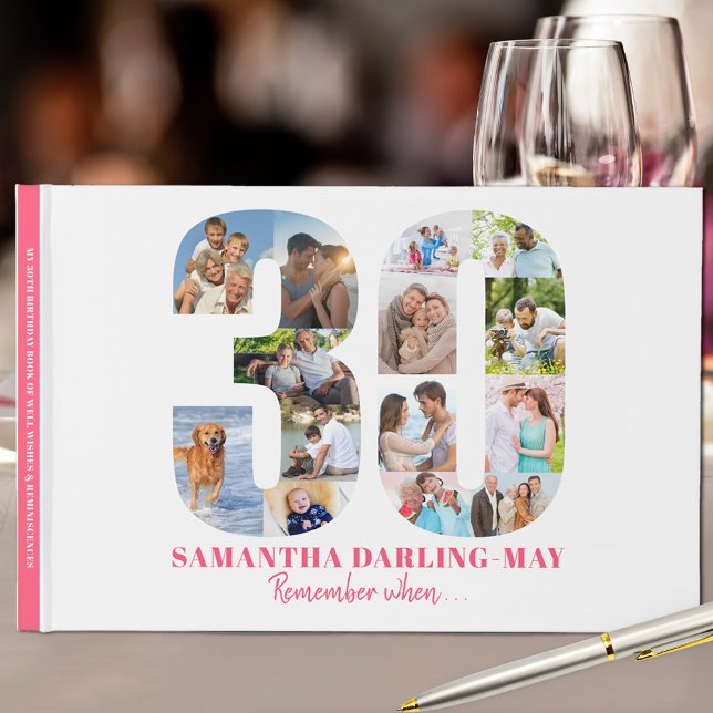 30års födelsedag kommer ihåg när.. Rosa Photo Coll Gästböcker (Skapare uppladdad)