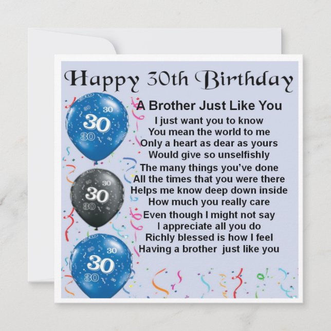 30års födelsedag-kort - bror kort (Framsida)