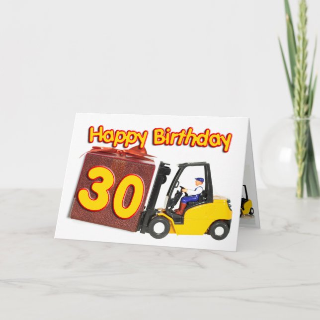 30års födelsedag-kort med gaffel hiss lastbil kort (Framsida)