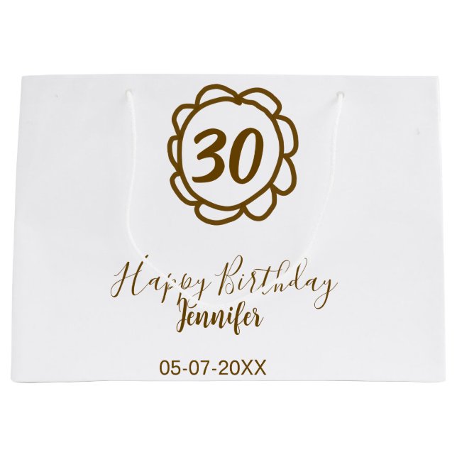 30års födelsedag lägg till namn-datumår för guldbl (Framsidan)