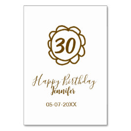 30års födelsedag lägg till namn-datumår för guldbl bordsnummer