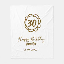 30års födelsedag lägg till namn-datumår för guldbl fleecefilt