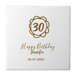 30års födelsedag lägg till namn-datumår för guldbl kakelplatta