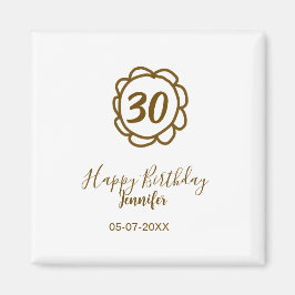 30års födelsedag lägg till namn-datumår för guldbl magnet