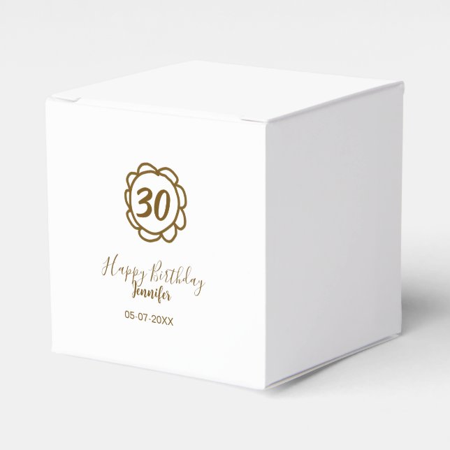 30års födelsedag lägg till namn-datumår för guldbl presentaskar (Framsidan Sidan)