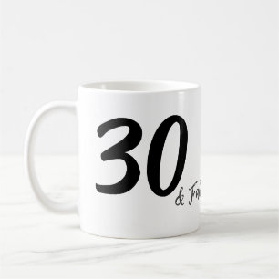 30års födelsedag lägg till namn, datumår svart kaffemugg