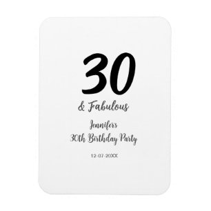 30års födelsedag lägg till namn, datumår svart magnet