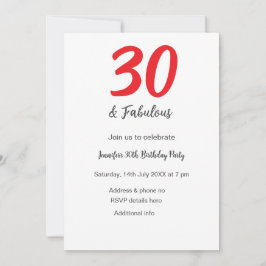 30års födelsedag lägg till namn, datumår svart QR Inbjudningar