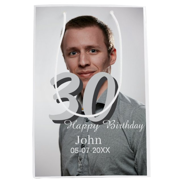 30års födelsedag lägg till namn-datumårsteckenfoto (Framsidan)