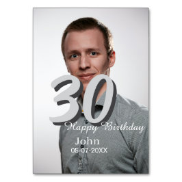 30års födelsedag lägg till namn-datumårsteckenfoto bordsnummer