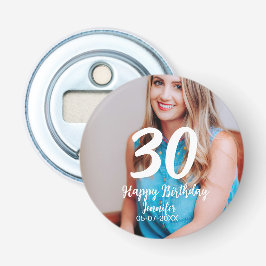 30års födelsedag lägg till namn-datumårsteckenfoto flasköppnare