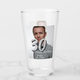 30års födelsedag lägg till namn-datumårsteckenfoto glaskopp