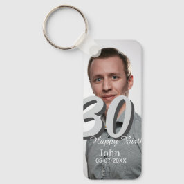 30års födelsedag lägg till namn-datumårsteckenfoto nyckelring