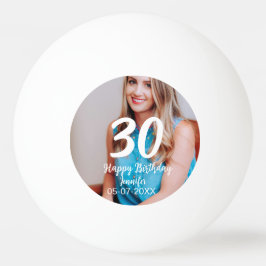30års födelsedag lägg till namn-datumårsteckenfoto pingisboll