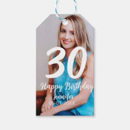 30års födelsedag lägg till namn-datumårsteckenfoto presentetikett