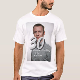 30års födelsedag lägg till namn-datumårsteckenfoto t shirt