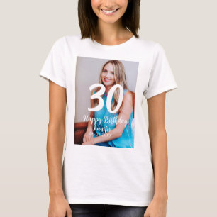 30års födelsedag lägg till namn-datumårsteckenfoto t shirt